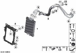ENGINE OIL COOLER/OIL COOLER LINE diagram for BMW 4 Series F32 435iX