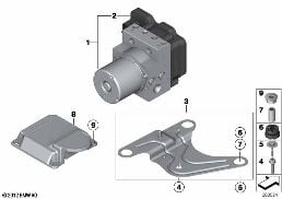 HYDRO UNIT DSC/CONTROL UNIT/FASTENING diagram for BMW 5 Series F10 LCI 535d