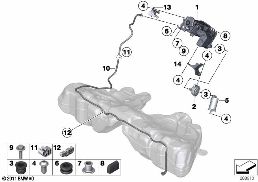 Filtro carvão activo/ventil. combust. diagram for BMW 5 Series F10 LCI Hybrid 5