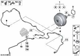 POWER BRAKE UNIT DEPRESSION diagram for BMW 6 Series F13 640i