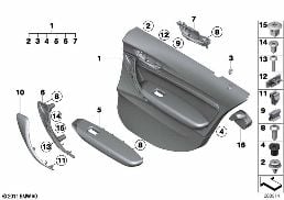 DOOR TRIM, REAR diagram for BMW 1 Series F20 118dX