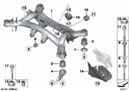 Βάση πίσω άξονα diagram for BMW 3 Series F30 LCI 330e