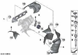 EXHAUST TURBOCHARGER HEAT SHIELD diagram for BMW 1 Series F20 LCI 118i