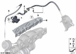VACUUM CONTROL EXHAUST TURBOCHARGER diagram for BMW 5 Series F11 520i