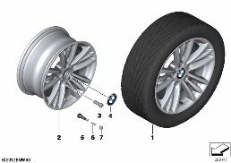 Roue all. BMW M rayons étoile 418 - 16'' diagram for BMW 3 Series F35 320Li