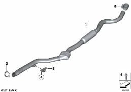 CATALYTIC CONVERTER/FRONT SILENCER diagram for BMW 3 Series F30 LCI 328i