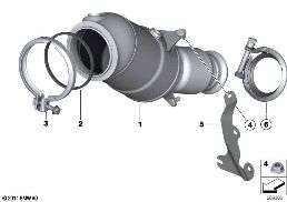 ENGINE-SIDE CATALYTIC CONVERTER diagram for BMW 3 Series F30 LCI 328i