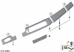 裝飾板 儀俵板 diagram for BMW 7 Series F02 LCI 730Ld