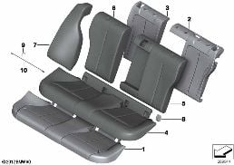 Rembourr./garnissage siège arr. de base diagram for BMW 3 Series F31 320d ed
