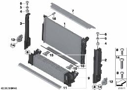 COOLANT RADIATOR MOUNTING HARDWARE diagram for BMW 4 Series F32 435iX