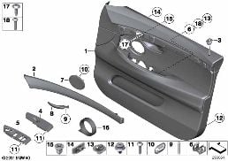 Dörrbeklädnad fram diagram for BMW 5 Series F07 GT 530d