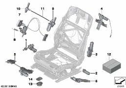 SEAT, FRONT, ELECTRICAL AND MOTORS diagram for BMW 5 Series F11 535iX