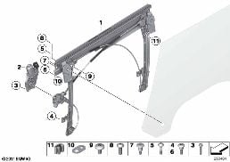 DOOR WINDOW LIFTING MECHANISM FRONT