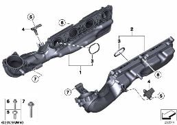 INTAKE MANIFOLD SYSTEM diagram for BMW 6 Series F12 LCI 650i