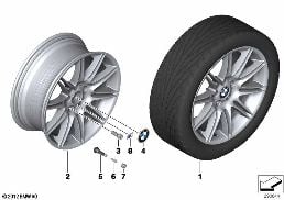 BMW ALLOY WHEEL, M DOUBLE SPOKE 225 diagram for BMW X1 E84 18i
