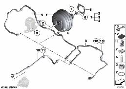 Servo frein à dépression diagram for BMW 5 Series F18 530Li
