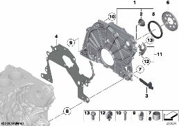 Carter della distribuzione diagram for BMW X5 F15 M50dX