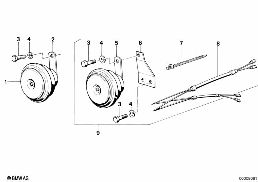 Avertisseur diagram for BMW R 65, R 65 RT, R 80, R 80 RT (85-95) 65