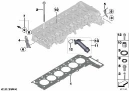 CYLINDER HEAD ATTACHED PARTS diagram for BMW 4 Series F33 LCI 435dX