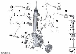 สปริงสตรัทด้านหน้า EDC/ชิ้นส่วนประกอบ diagram for BMW X3 F25 18d