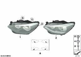 HEADLIGHT diagram for BMW 1 Series F21 114i