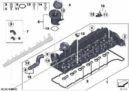 Coperchio testa cilindro diagram for BMW X5 F15 M50dX