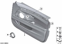 DOOR TRIM PANEL, FRONT diagram for BMW 5 Series F11 550i