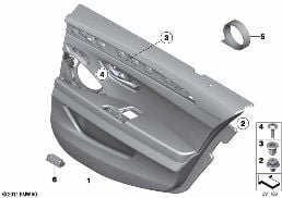 DOOR TRIM, REAR diagram for BMW 5 Series F11 550i