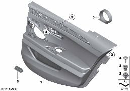 DOOR TRIM, REAR diagram for BMW 5 Series F11 550i