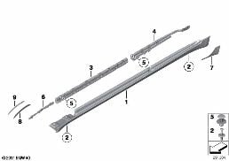 Moldura faldón / arco de rueda diagram for BMW 7 Series F02 740Li