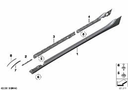 COVER DOOR SILL / WHEEL ARCH diagram for BMW 5 Series F07 GT LCI 530dX
