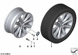 BMW LA WHEEL V-SPOKE 425 - 18'' diagram for BMW 6 Series F06 Gran Coupé LCI 650i