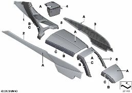 Indv.C.コンソール/C.アーム レスト diagram for BMW 6 Series F13 LCI 650i