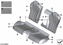 Foderina Ind. Pelle Klima posteriore diagram for BMW 6 Series F06 Gran Coupé 650i