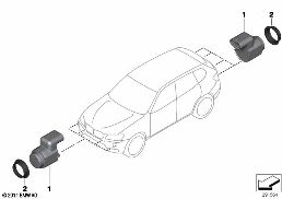 Park Distance Control (PDC) diagram for BMW X3 E83 2.0i