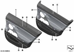 INDIV. DOOR TRIM PANEL, LEATHER REAR