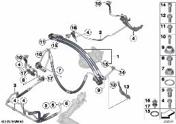 Hydr.řízení olej. vedení/adaptivní pohon diagram for BMW X5 E70 LCI M50dX