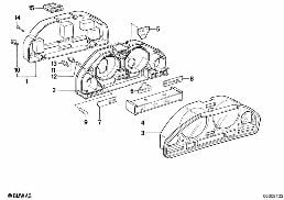 Instrumentenkombination-Einzelteile diagram for BMW 7 Series E32 750iL