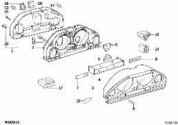 Instrumentenkombination-Einzelteile diagram for BMW 7 Series E32 750iL