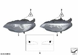 HEADLIGHT diagram for BMW X6 E71 M