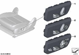 SEAT ADJUSTMENT SWITCH, FRONT diagram for BMW 7 Series F01 LCI 740dX