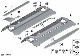 後窗置物架 diagram for BMW 7 Series F02 LCI 730Ld