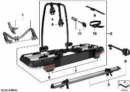REAR BICYCLE CARRIER, CLICK-ON diagram for BMW 3 Series F30 330dX