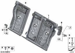 Cadre de siège arrière de base diagram for BMW 3 Series F31 320d ed