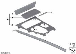Embellecedores consola central diagram for BMW 7 Series F02 740Li