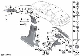Revestimiento A- / B- / C-Columna diagram for BMW 7 Series F02 740Li