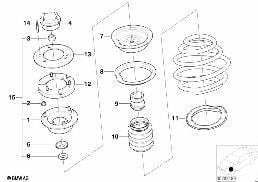 GUIDE SUPPORT/SPRING PAD/ATTACHING PARTS diagram for BMW 3 Series E46 318i