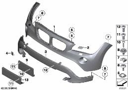 TRIM COVER, FRONT diagram for BMW X1 E84 20i
