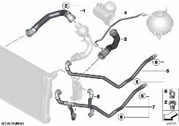 Węże płynu chłodzącego układu chłodzenia diagram for BMW X3 F25 28i