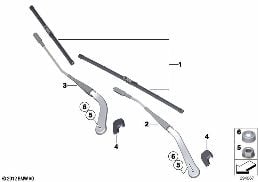 SINGLE COMPONENTS FOR WIPER ARM diagram for BMW 3 Series E90 318d